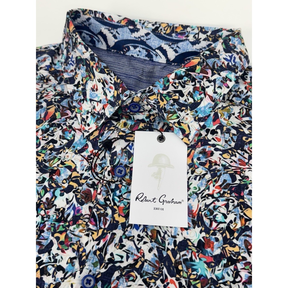 NWT Robert Graham WYNN  Abstract Geometric Classic Fit L/S Shirt Size XL  $198